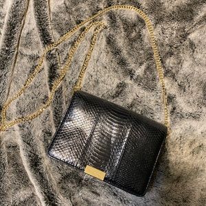 Michael Kors Jade Black Python Crossbody / Clutch